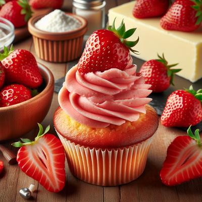 Image of Strawberry Cupcakes with Strawberry Buttercream