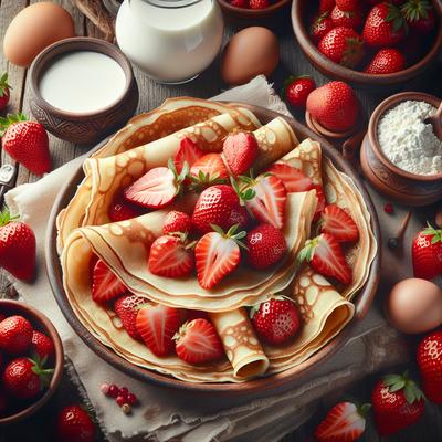 Image of Strawberry Filled Crepes