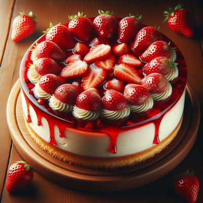 Image of Strawberry Glazed Cream Cheesecake