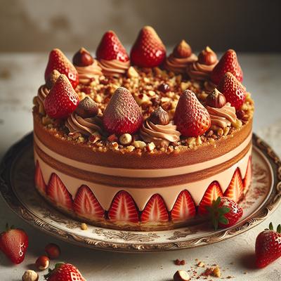 Image of Strawberry Hazelnut Gateau