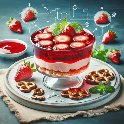 Image of Strawberry Jello Pretzel Dessert