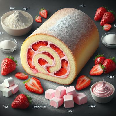 Image of Strawberry Mallow Cake Roll