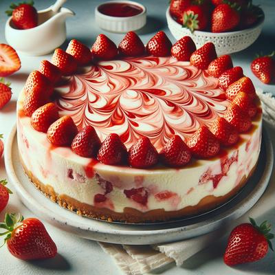 Image of Strawberry Marbled Cheesecake