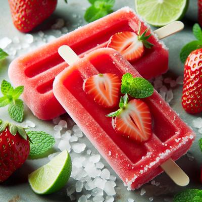 Image of Strawberry Margarita Popsicles