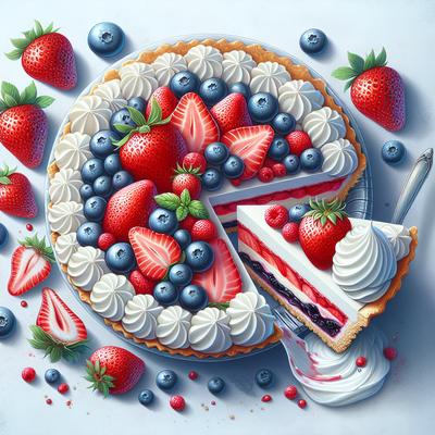 Image of Strawberry N Blueberry Cream Pie