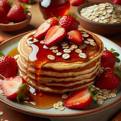 Image of Strawberry Oatmeal Pancakes