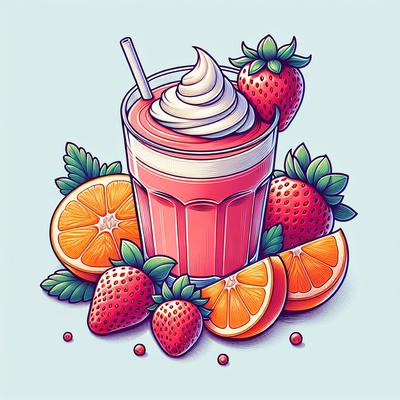 Image of Strawberry Orange Low Fat Yogurt Smoothie