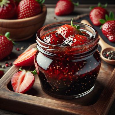 Image of Strawberry Preserves with Black Pepper and Balsamic Vinegar