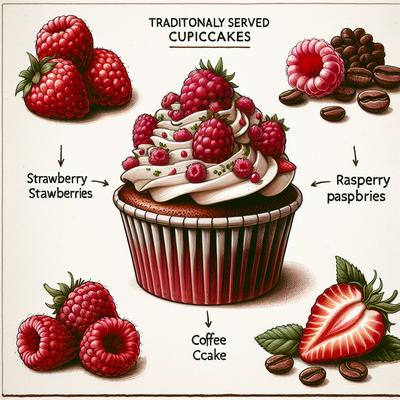 Image of Strawberry Raspberry Coffee Cupcakes
