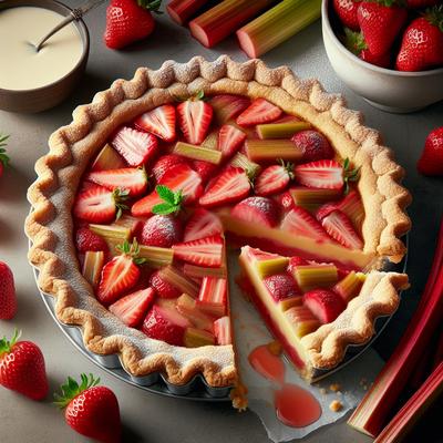 Image of Strawberry Rhubarb Custard Pie