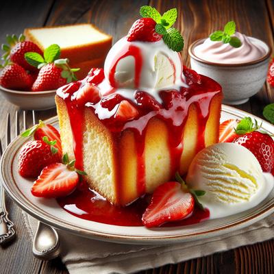 Image of Strawberry Sauce for Yogurt Ice Cream Pound Cake More