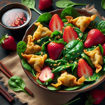 Image of Strawberry Spinach Won Ton Salad