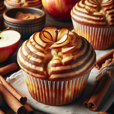 Image of Striped Apple Cinnamon Muffins