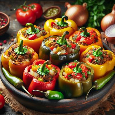Image of Stuffed Bell and Jalapeno Peppers
