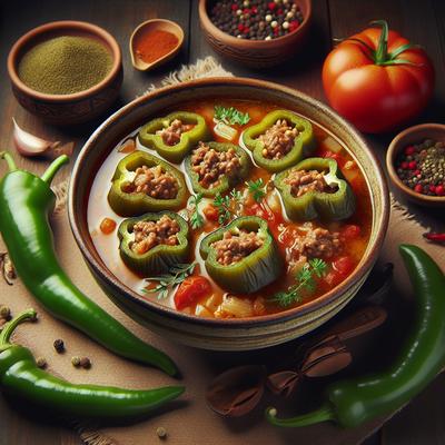 Image of Stuffed Green Bell Pepper Soup