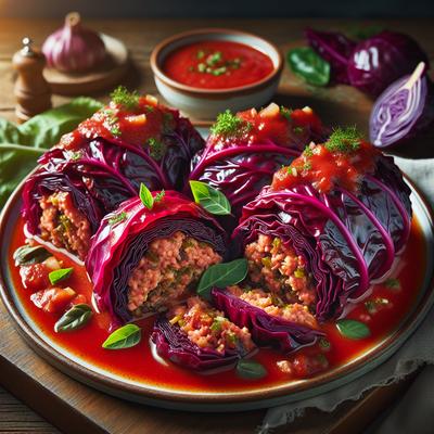 Image of Stuffed Red Cabbage Leaves Rotkohlrouladen
