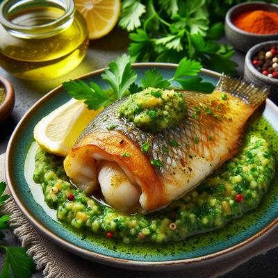 Image of Stuffed Tilapia Sole with Low Fat Parsley Sauce