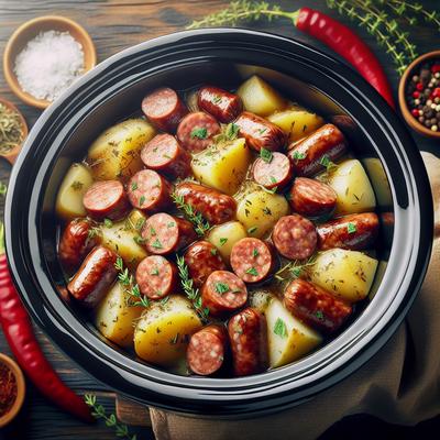 Image of Stupid Easy Crock Pot Slow Cooker Sausage Potatoes