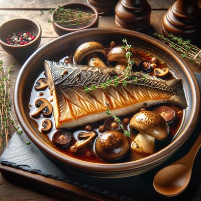 Image of Sturgeon with Mushroom and Thyme Reduction