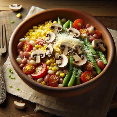 Image of Succotash with Mushrooms and Romano