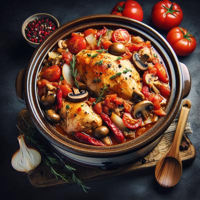 Image of Succulent Chicken Cacciatore Crock Pot