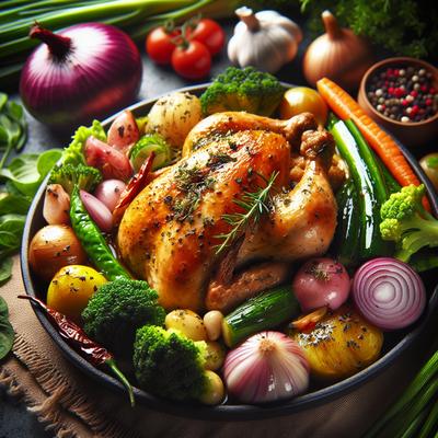Image of Succulent Chicken with Flavorful Vegetables a 1 Dish Delight