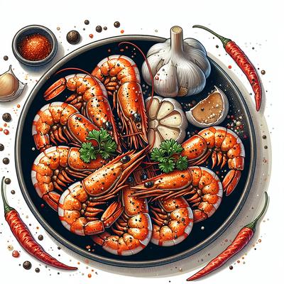 Image of Succulent Spicy Garlic and Pepper Shrimp