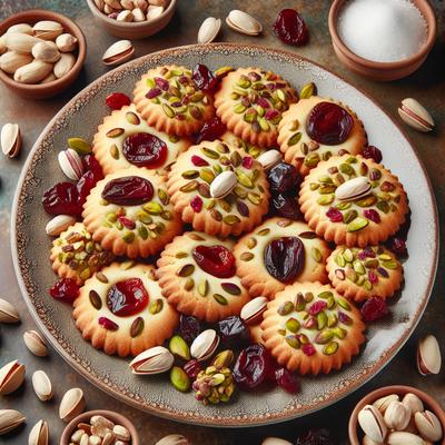 Image of Sugar Cookies with Pistachio and Dried Cherries