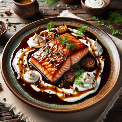 Image of Sugar Seared Salmon with Sour Cream Sauce