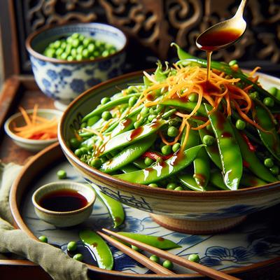 Image of Sugar Snap Pea Salad with Ginger Soy Dressing