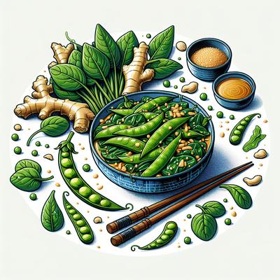 Image of Sugar Snap Peas and Spinach with Ginger Anne Burrell