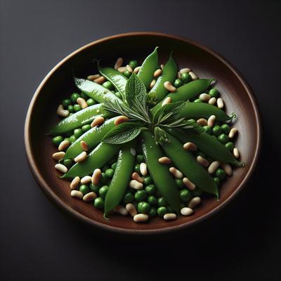 Image of Sugar Snap Peas with Pine Nuts