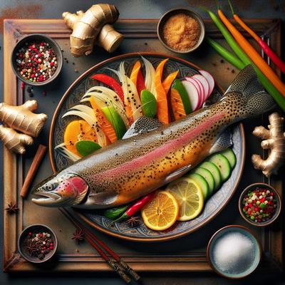 Image of Sugar Spice Rubbed Steelhead Trout with Asian Ginger Veg