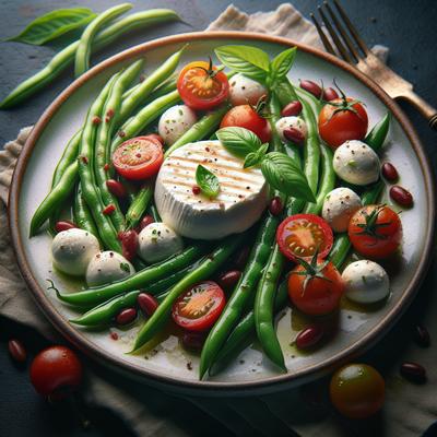 Image of Summer Beans with Marinated Mozzarella and Cherry Tomatoes