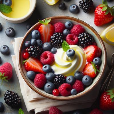 Image of Summer Berries with Lemon Creme Fraiche
