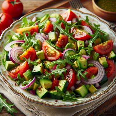 Image of Summer Chopped Salad with Arugula Vinaigrette
