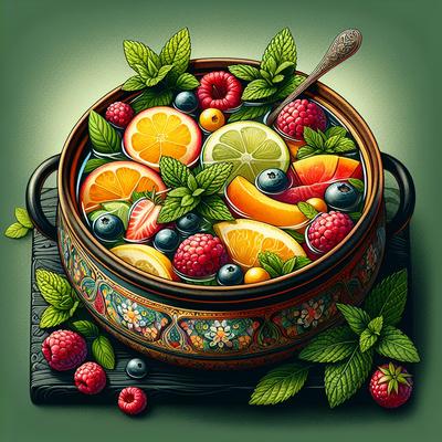 Image of Summer Fruits in a Lemon Verbena and Mint Tea