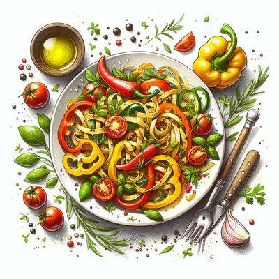 Image of Summer Pasta with Herbs and Veggies
