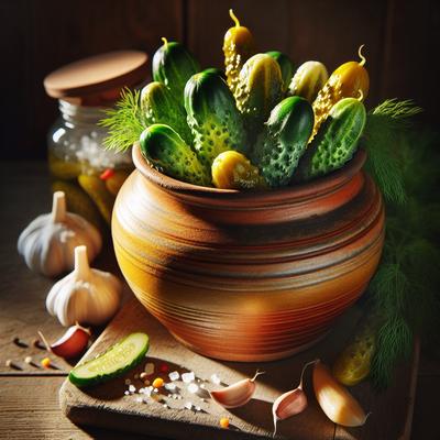 Image of Summer Pickles in a Crock
