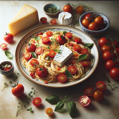 Image of Summer Spaghetti with Tomatoes and Brie