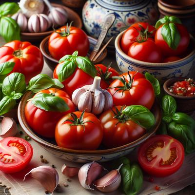 Image of Summer Tomatoes with Garlic Basil