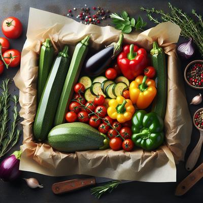 Image of Summer Vegetables in Parchment Paper