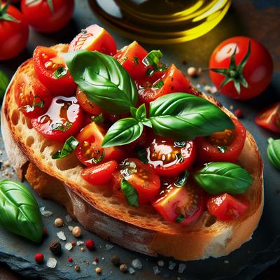 Image of Summertime Bruschetta Tomato and Basil