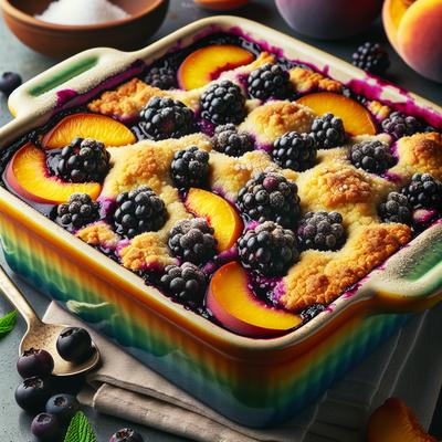Image of Summertime Fresh Blackberry Peach Cobbler