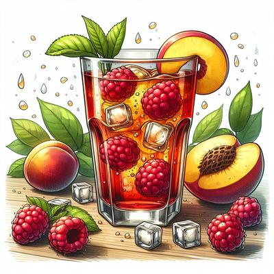 Image of Summertime Raspberry Peach Iced Tea