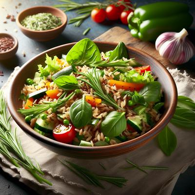 Image of Summery Brown Rice Salad with Fresh Herbs
