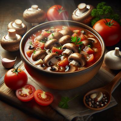 Image of Sumptuous Mushroom and Tomato Soup