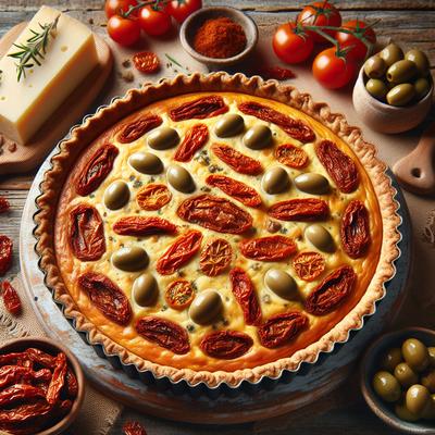 Image of Sun Dried Tomato and Olive Quiche