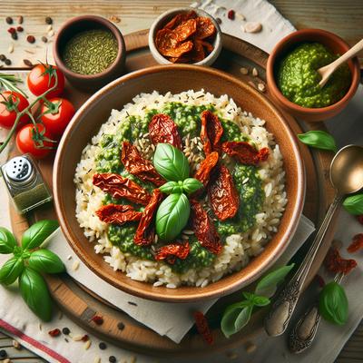 Image of Sun Dried Tomato and Pesto Risotto