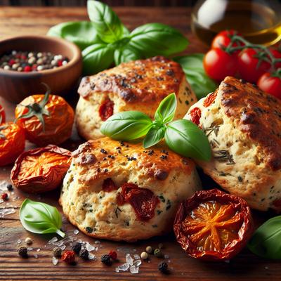 Image of Sun Dried Tomato Basil and Black Pepper Scones